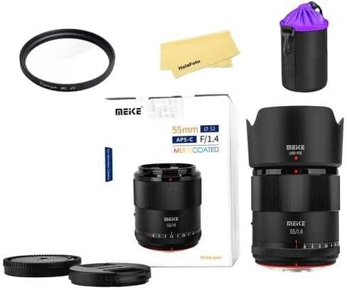 Meike 55mm F1.4 Auto Focus STM APS-C Camera Lens for Sony E-Mount Cameras A6300 A6100 A6000 A6600 A6500 A6400 A6700 ZVE10 A7III A7RIII A7SII A7II A9 A7 in Kuwait