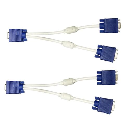 Gatuida 2 Pcs VGA Splitter Cable ABS Copper Male to Dual Female Adapter in Kuwait