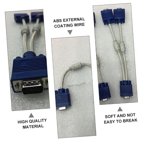 Gatuida 2 Pcs VGA Splitter Cable ABS Copper Male to Dual Female Adapter in Kuwait
