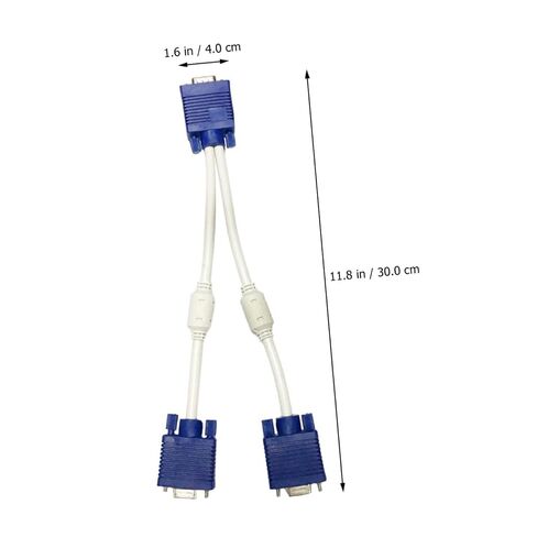 Gatuida 2 Pcs VGA Splitter Cable ABS Copper Male to Dual Female Adapter in Kuwait