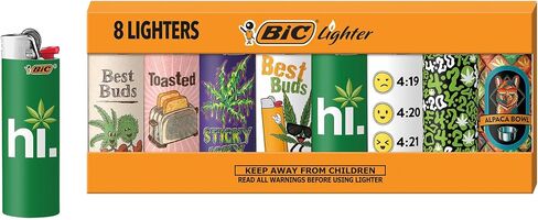 BIC Maxi Pocket Lighters, Safe and Reliable, Best Buds Series, 8-Count in Kuwait