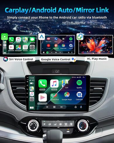 4Core 64GROM Car Radio for Honda CRV 2012-2016, Wireless CarPlay & Android Auto with 1280×800 HD Touchscreen GPS Navigation Bluetooth 5.0 5G WiFi 1080P Backup Camera SWC FM Radio in Kuwait