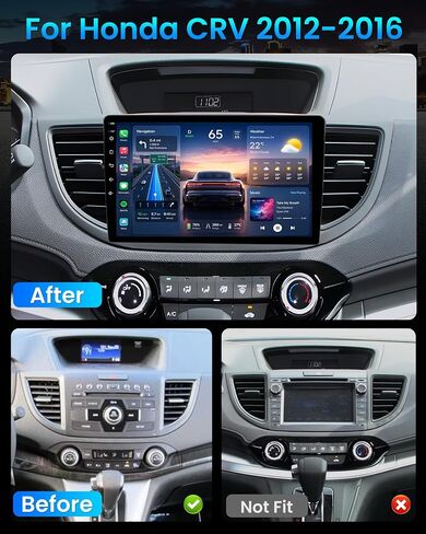 4Core 64GROM Car Radio for Honda CRV 2012-2016, Wireless CarPlay & Android Auto with 1280×800 HD Touchscreen GPS Navigation Bluetooth 5.0 5G WiFi 1080P Backup Camera SWC FM Radio in Kuwait