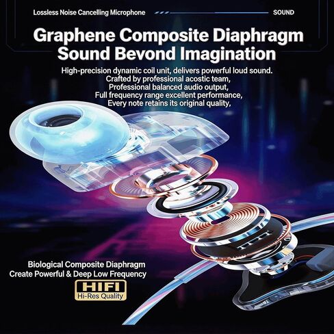 【 HiFi Stereo Surround - 3.5mm 】 Gaming in Ear Wired Headphones with Hanging and Noise Cancelling Design, Wired Microphone, High-Definition Calling, Suitable for Hip-hop in Kuwait