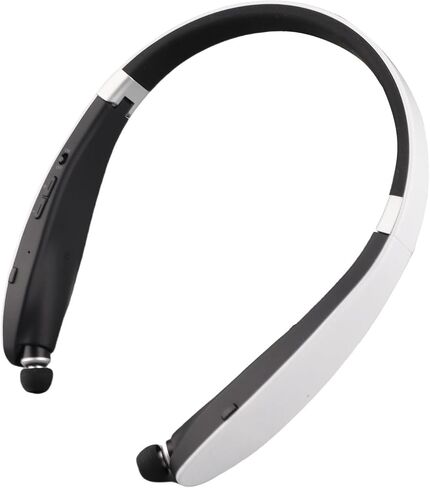 SX-991 Foldable Neckband 5.0 Headset – Telescopic Earbuds, 300H Standby, DualDevice Connect (Black White) in Kuwait