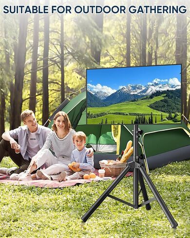 Portable Tripod TV Stand for 26-75 inch TVs, Outdoor TV Stand Mount with 15° Tilt, Height Adjustable Floor TV Stands for Flat/Curved Screens up to 100lbs, Max VESA 600x400mm, FORGINGMOUNT in Saudi Arabia