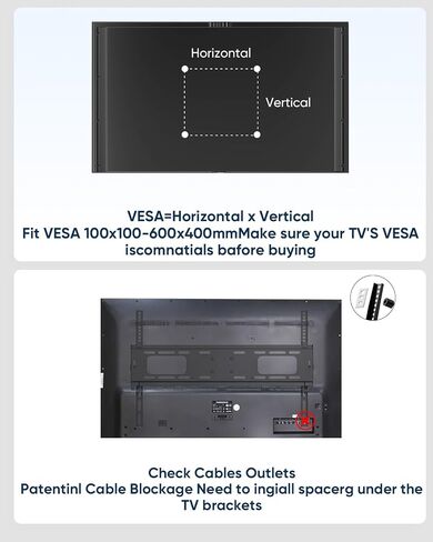 Portable Tripod TV Stand for 26-75 inch TVs, Outdoor TV Stand Mount with 15° Tilt, Height Adjustable Floor TV Stands for Flat/Curved Screens up to 100lbs, Max VESA 600x400mm, FORGINGMOUNT in Saudi Arabia