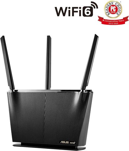 ASUS RT-AX68U WiFi 6 Router AX2700 Dual Band Gigabit Wireless Router, 3x3 MU-MIMO, OFDMA, AiMesh Compatible, Parental Controls, Home Network Router (Renewed) in Kuwait