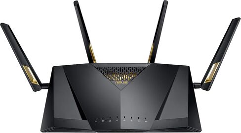 ASUS AX6000 Dual-Band WiFi 6 Gaming Router, Game Acceleration, Mesh WiFi Support, Lifetime Free Internet Security, Gamer Private Network, Mobile Game Boost, Streaming & Gaming Model RT-AX88U in Kuwait