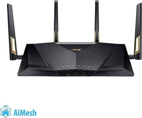 ASUS AX6000 Dual-Band WiFi 6 Gaming Router, Game Acceleration, Mesh WiFi Support, Lifetime Free Internet Security, Gamer Private Network, Mobile Game Boost, Streaming & Gaming Model RT-AX88U in Kuwait