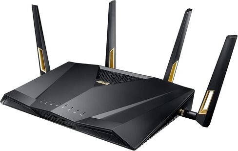 ASUS AX6000 Dual-Band WiFi 6 Gaming Router, Game Acceleration, Mesh WiFi Support, Lifetime Free Internet Security, Gamer Private Network, Mobile Game Boost, Streaming & Gaming Model RT-AX88U in Kuwait