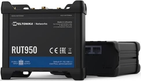 Teltonika RUT950K02400 Model RUT950 Industrial 4G LTE Wi-Fi WAN Cellular Router for Verizon, Automatic Switch to Available Backup Connection; Wireless Access Point with Hotspot Functionality in Kuwait