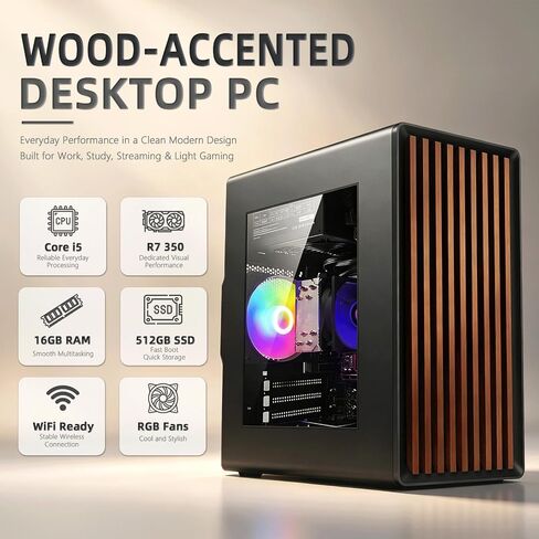 Gaming PC Desktop Computer, Core I5 up to 3.6GHz, Radeon R7 350 4G in Kuwait