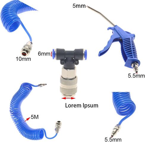 Dust Blows Hose Tool 5M Recoil Hose Air Duster Multi Truck Dust Blower Gun Set Clean 5.5mm Steel Nozzle Blower Spray Tool Kit in Kuwait