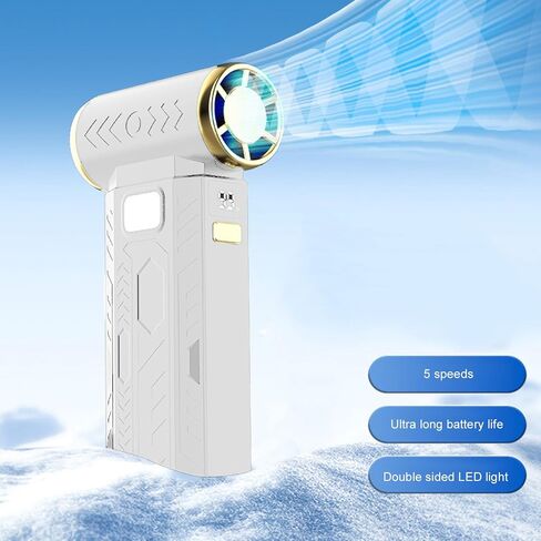 Greensen Electric Air Duster Rechargeable USB Blower 8000mAh Battery High Speed Quiet for Fur Clothes Drying with LED Light for Camping Travel (White) in Saudi Arabia
