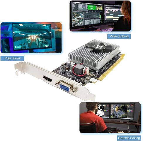 Glorto GeForce GT 210 1024 MB DDR3 Low Profile Graphics Card, PCI Express 1.0 x16, Entry Level GPU for PC, SFF and HTPC (HDMI/VGA) in Kuwait