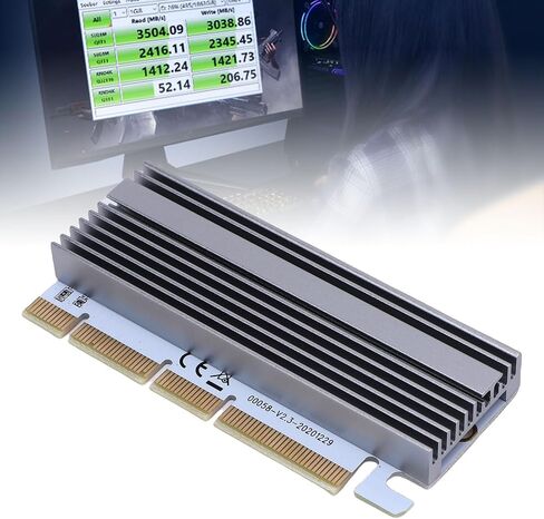 M.2 NVMe SSD to PCIe X16/X8/X4 Adapter Card with Aluminum in Kuwait