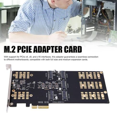 M.2 PCIe to M.2 Serial ATA SSD Adapter, 5 Slot Expansion Card in Kuwait