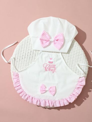 Ylsteed Boy Chef Outfits Newborn Photography Outfits Girl Infant Baby Photo Shoot Chef Costume Newborn Baby Photography Props Baby Chef Hat Apron Set (White 6-12) in Saudi Arabia