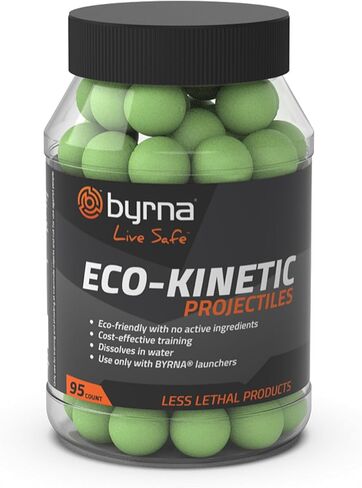 Byrna Eco-Kinetic Projectiles - Training & Recreational Projectile Rounds for Byrna Launchers with Visual Impact Technology - Water Soluble, Easy to Clean, 0.68 Caliber in Kuwait