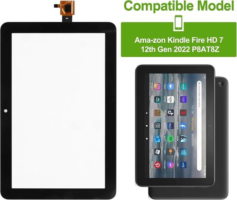 New Touch Screen Digitizer Replacement for Kindle Fire HD 7 12th Gen 2022 P8AT8Z with Free Repair Tools Kit.(No LCD Display) in Kuwait