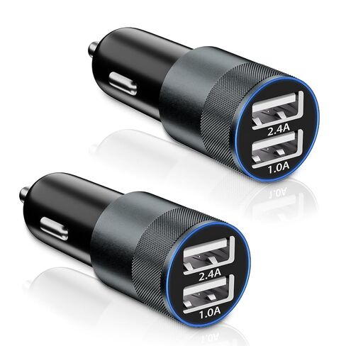 2 Pack(3.4A) USB Car Charger Dual USB Ports Cigarette Lighter USB Charger in Kuwait