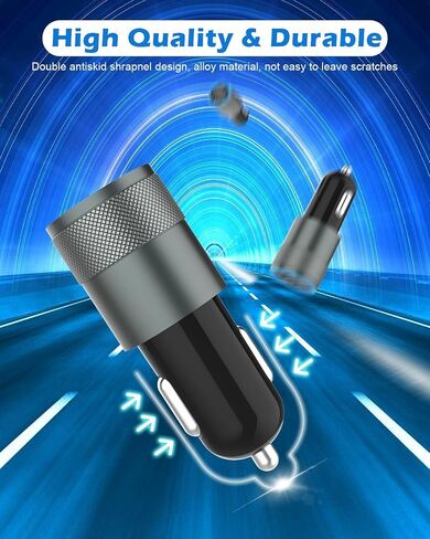 2 Pack(3.4A) USB Car Charger Dual USB Ports Cigarette Lighter USB Charger in Kuwait