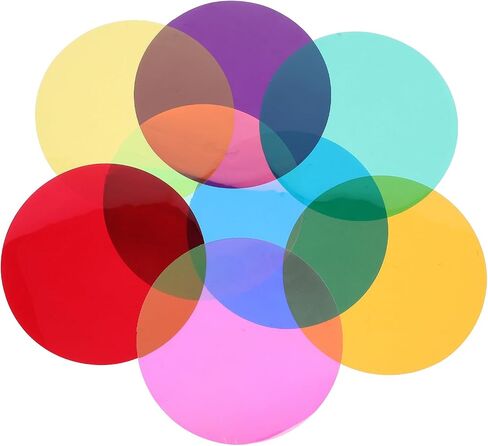 8pcs Light Filters Color Film for Lights 10cm Pet Self Adhesive Sheets in Kuwait