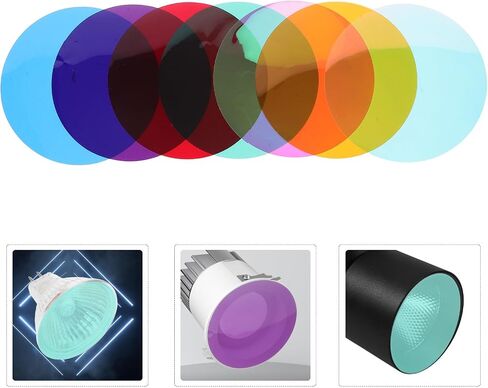 8pcs Color Illumination Gel Filter 10cm Pet Film for Stage Lighting in Kuwait