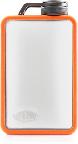 GSI Outdoors Boulder Flask, Shatter-Resistant, Leakproof Hip Flask with Clear Body & Silicone Grip, BPA-Free Bottle for Hiking, Camping & Travel in Saudi Arabia