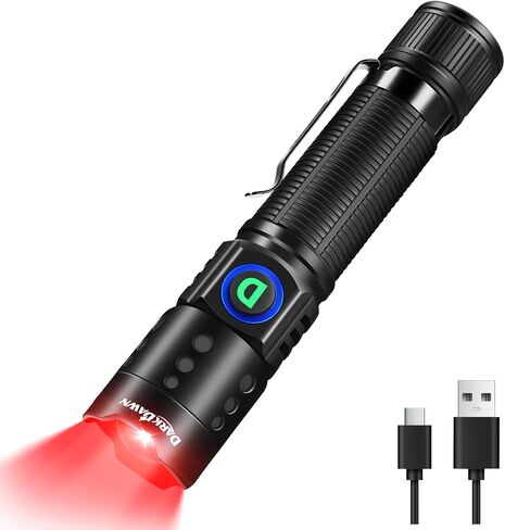 DARKDAWN Red Light Flashlight, LED Rechargeable USB Redlight Flashlight in Kuwait