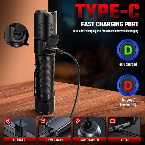 DARKDAWN Red Light Flashlight, LED Rechargeable USB Redlight Flashlight in Kuwait