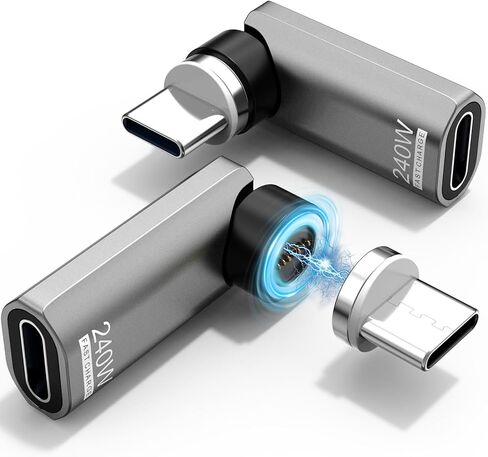 240W 360° Rotatable Magnetic USB-C Adapter 2Pack for Mac/iPad/Samsung in Kuwait
