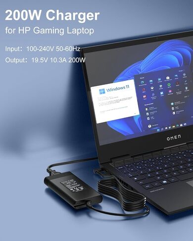 200W Adapter Compatible with HP Omen Gaming Laptop Victus ZBook in Kuwait