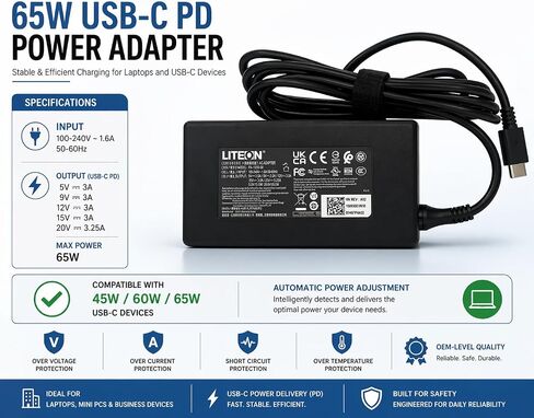OEM 65W USB C PD Charger for Acer Aspire Go 15 AG15 Swift Go 14 SFG14 in Kuwait