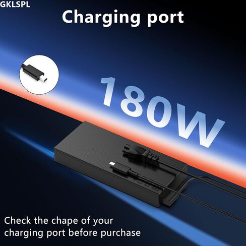GKLSPL 20V 9A 180W Charger Compatible with ASUS ROG Zephyrus G14 V16 2024-2025 GA403 GA403U GA403UU GA403UI GA403UV GA403UU V16 V3607 GA403UV-G14.R94060 GA403UI-G14.R94070 ADP-180TB K Power Adapter in Kuwait