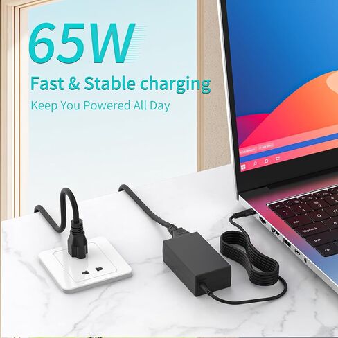 65W USB C L67440-001 Laptop Charger Compatible with HP EliteBook 830 840 G8 G9, Probook 440 450 G10, Envy x360 15 & Spectre x360, L65505-002 Type C Fast Charging Power Supply Adapter in Kuwait