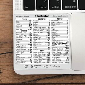 Synerlogic (قطعتان) لملصق اختصار لوحة المفاتيح المرجعي السريع لبرنامج Adobe Illustrator لأي جهاز MacBook أو جهاز كمبيوتر يعمل بنظام Windows in Kuwait