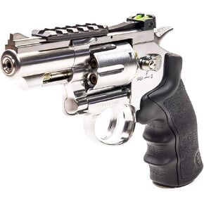Black Ops Exterminator 2.5 Inch BB Gun Revolver, Air Gun, Guns for Adults, CO2 Pistol, .177 Caliber Pellets & BB Pistols, Full Metal, 12g Cartridges, 350 FPS, Chrome Finish in Kuwait