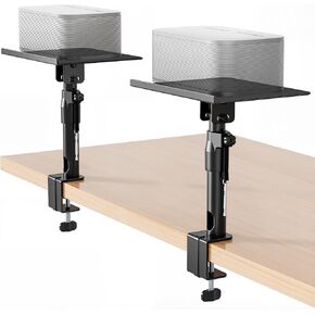 PEGZONE Clamp-on Speaker Stand Pair Heavy-Duty Desktop Speaker Mount Black in Saudi Arabia