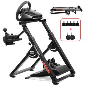 GTPLAYER Flight & Sim Racing Wheel Stand, Cockpit Frame with Steering Wheel, Shifter and Flight Control Mounts, Compatible with Logitech, Thrustmaster and PXN, Electronics Not Included, Black in Kuwait