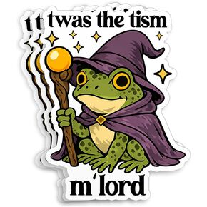 (3Pcs-2") TWAS The Tism M'Lord Frog Sticker - Funny Anti-Social Meme Cute Wizard Frog Waterproof Vinyl Stickers for Laptop Water Bottle Phone Cars Kindle Decal - Autism Awareness Sticker 2 Inches in Saudi Arabia