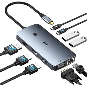 Selore USB C Docking Station Dual Monitor,Laptop Docking Station 3 Monitors in Saudi Arabia