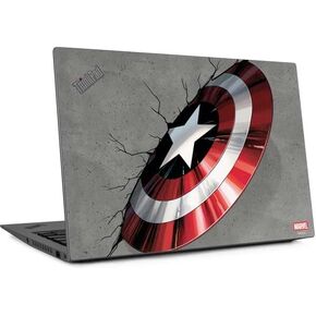 Skinit Decal Laptop Skin Compatible with Thinkpad X1 Carbon (6th Gen 2018) - Officially Licensed Marvel Captain America Shield Design in Kuwait