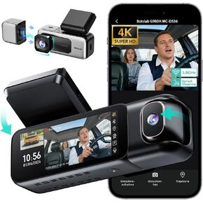 BOTSLAB 4K Dual Dash Cam Front and Inside, G-Sensor, No Card[2026 Upgraded] in Kuwait