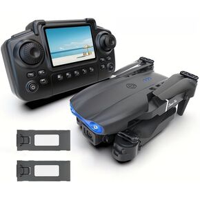 NEW Upgrade Edition Black E99D MAX Dual Camera Drone with 2 Batteries Screen Control Obstacle Avoidance Brushless Motor Foldable Arms Ideal for Night Flying Remote Control with Screen in Kuwait