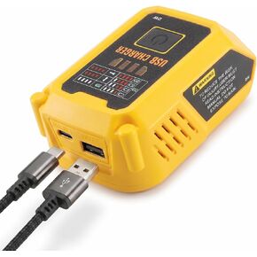 Choerinton Battery Charger Compatible with Dewalt 20V MAX Battery, 100W Fast Charging Battery Adapter Converter with USB Charger Type-C Port forElectronic Device, Work RV Camping Travel (Tool Only) in Kuwait