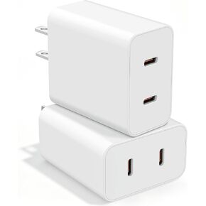 [Apple MFi Certified] USB C Fast Charger Block,45W 2Pack Dual Port Charging Brick Power Adapter iPhone Charger,Apple Type C Wall Charger for iPhone 17 Pro Max/Air/16 Pro/16 E/16 Plus/15/iPad Pro/Mini in Kuwait