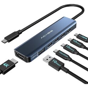 ACASIS (Used) USB C Splitter with 4K@60Hz Video Output, USB C Hub 10Gbps with 1xHDMI, 1xUSB C Video Output for Portable Monitor, 3xUSB C 10Gbps,100W PD, Multiport Adapter Splitter for Dell/HP/Mac Pro in Saudi Arabia