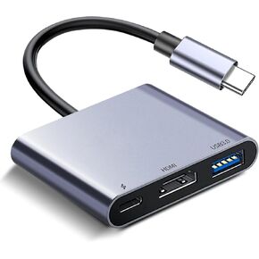 Apple USB-C to HDMI Multiport Adapter 4K@60Hz for iPhone 15 16 17, MFi Certified Type-C to Digital AV Hub with USB 3.0 & 100W PD Charging Port for MacBook Pro Air, iPad Pro, iMac, Galaxy S25 in Kuwait